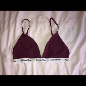Maroon Calvin Klein bra